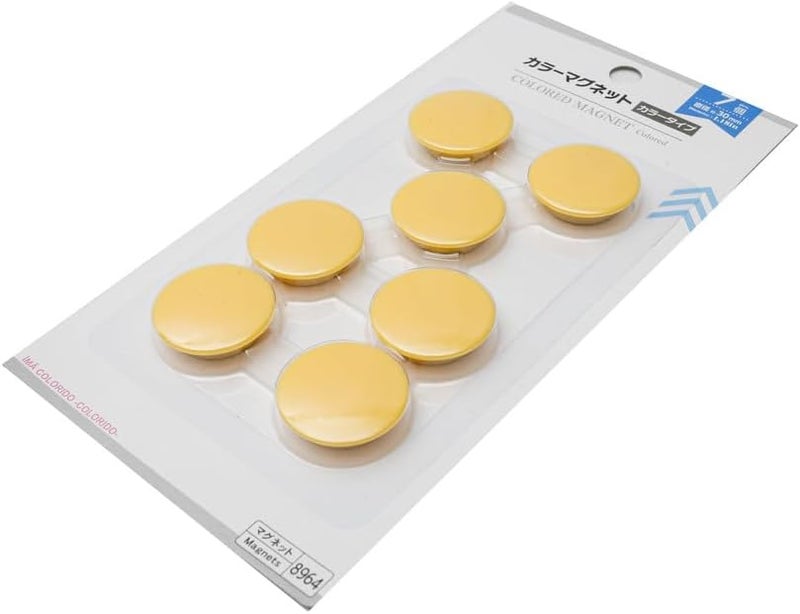 Daiso Colored Magnet - Yellow - 30mm - 1.18in - 7 Pcs - Image 3